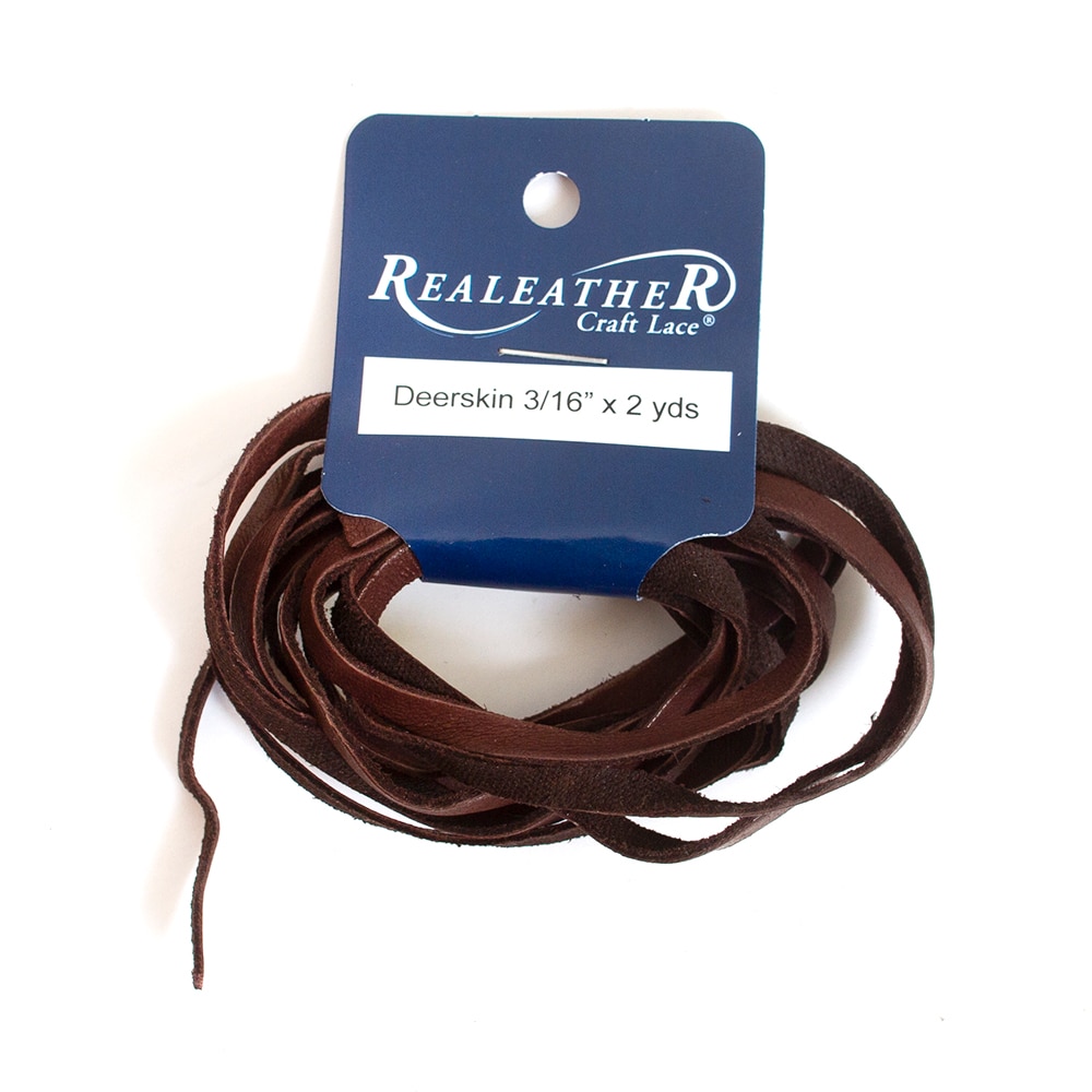 Brown, Craft Supplies, Art & School, 3/16", Realeather, Deerskin, Lace, 2 yard, Chocolate, 418205